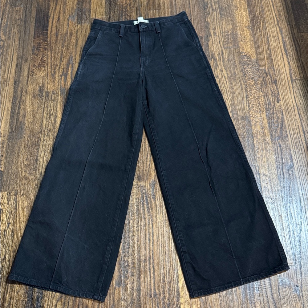Madewell- Superwide-leg Jean in Black Size 28